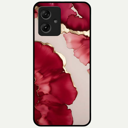  Pink And White Marble Glass Case For Moto G54 back cover – full design glossy printed glass finish