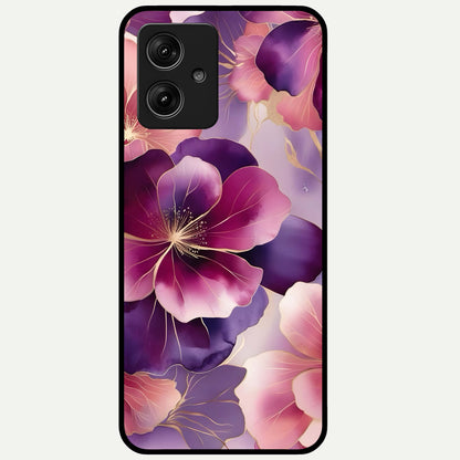 Pink Bouquet Florals Glass Case For Moto G54 back cover – full design glossy printed glass finish