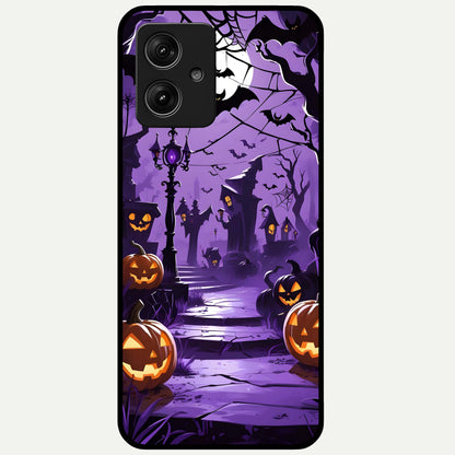  Pumpkin Patch Halloween Glass Case For Moto G54 back cover – full design glossy printed glass finish