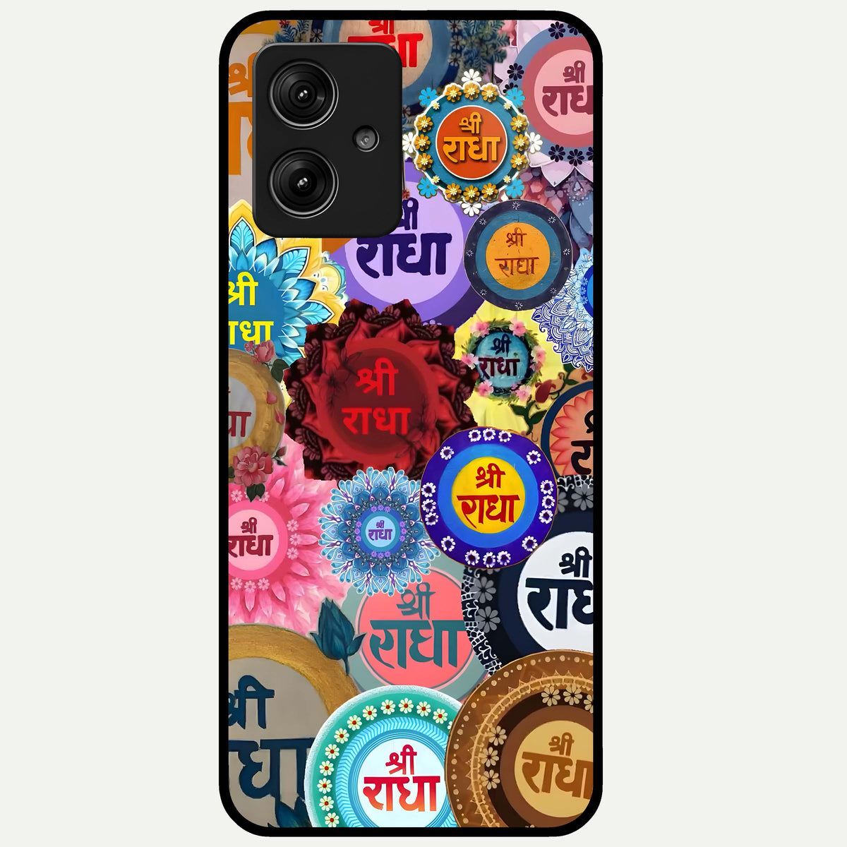  Radha Divine Bloom Glass Case For Moto G54 back cover – full design glossy printed glass finish