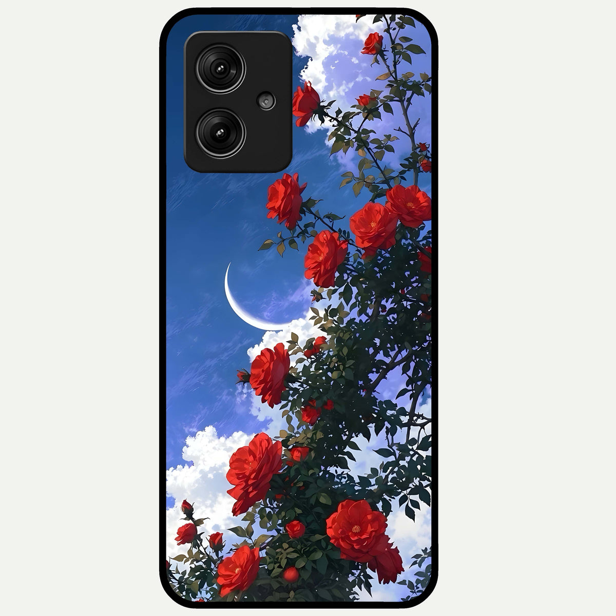  Rose Drift Flowers Glass Case For Moto G54 back cover – full design glossy printed glass finish