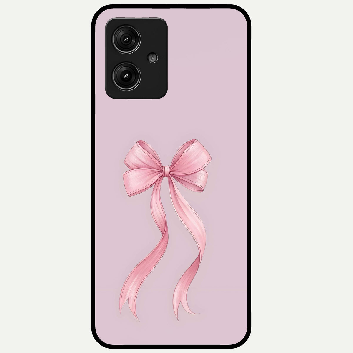  Soft Blush Bow Glass Case For Moto G54 back cover – full design glossy printed glass finish