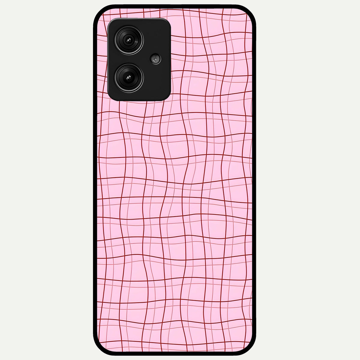  Soft Grid Bliss Glass Case For Moto G54 back cover – full design glossy printed glass finish