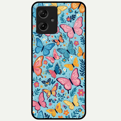  Spring Wing Garden Glass Case For Moto G54 back cover – full design glossy printed glass finish