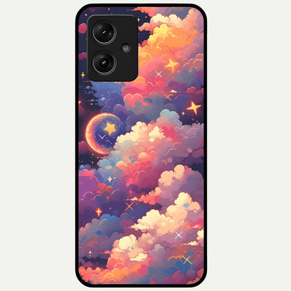  Starlit Dream Clouds Glass Case For Moto G54 back cover – full design glossy printed glass finish