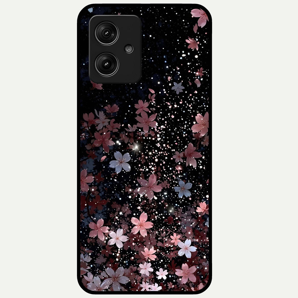  Starlit Flower Dreams Glass Case For Moto G54 back cover – full design glossy printed glass finish