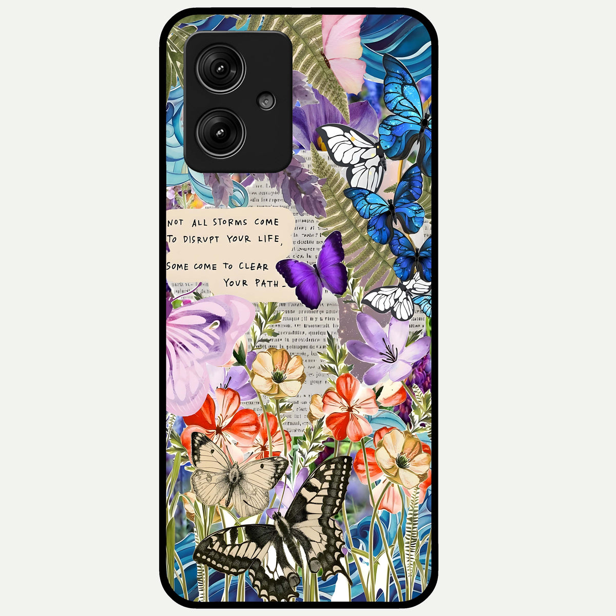  Storm Path Bloom Glass Case For Moto G54 back cover – full design glossy printed glass finish