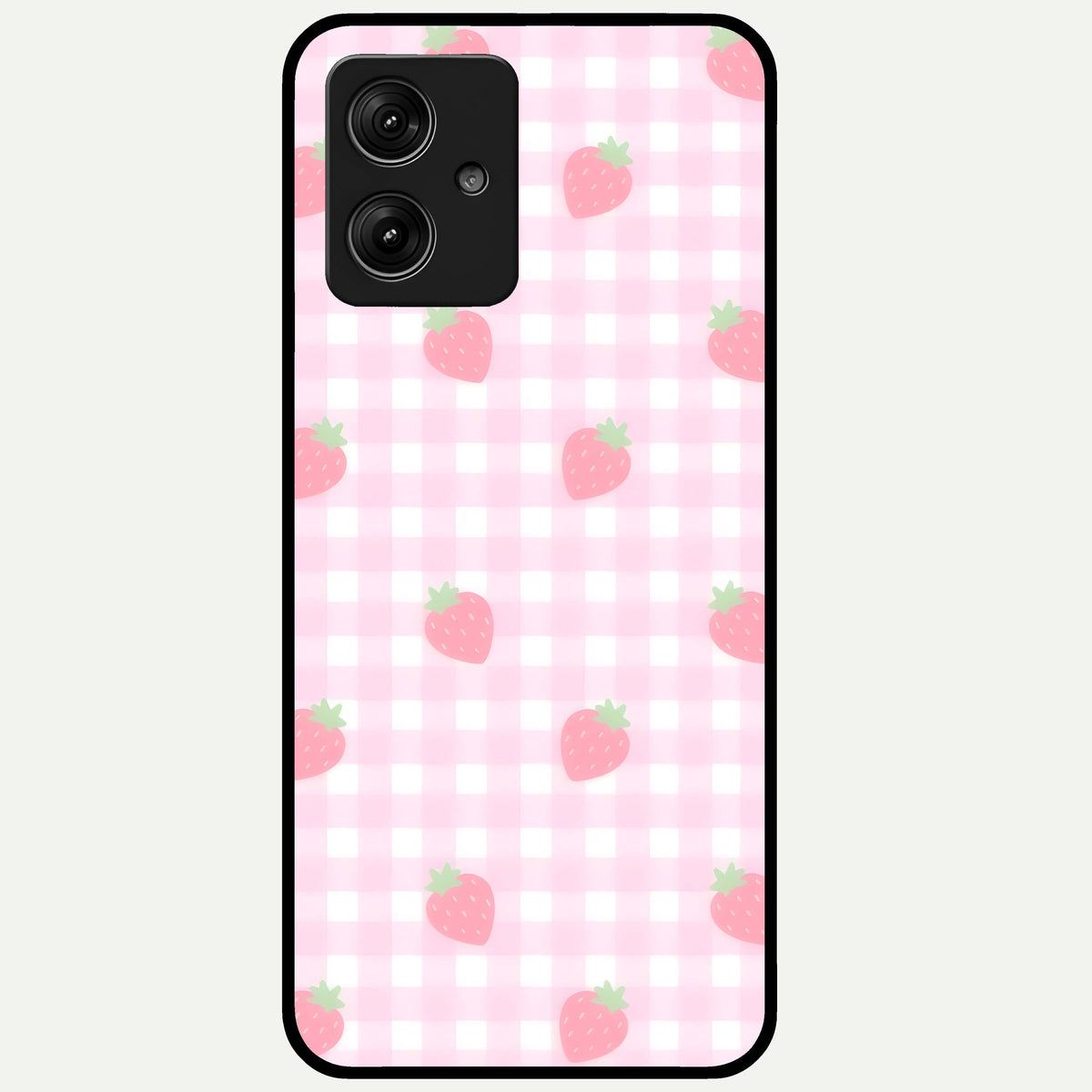  Strawberry Picnic Love Glass Case For Moto G54 back cover – full design glossy printed glass finish