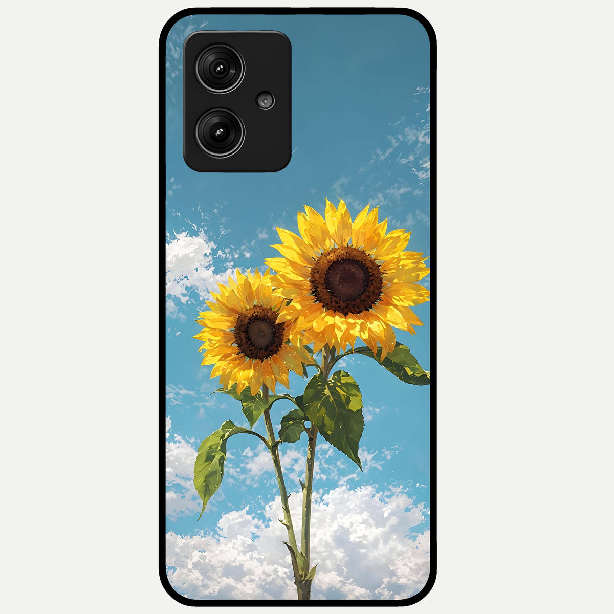  Sunlit Daisy Glow Glass Case For Moto G54 back cover – full design glossy printed glass finish