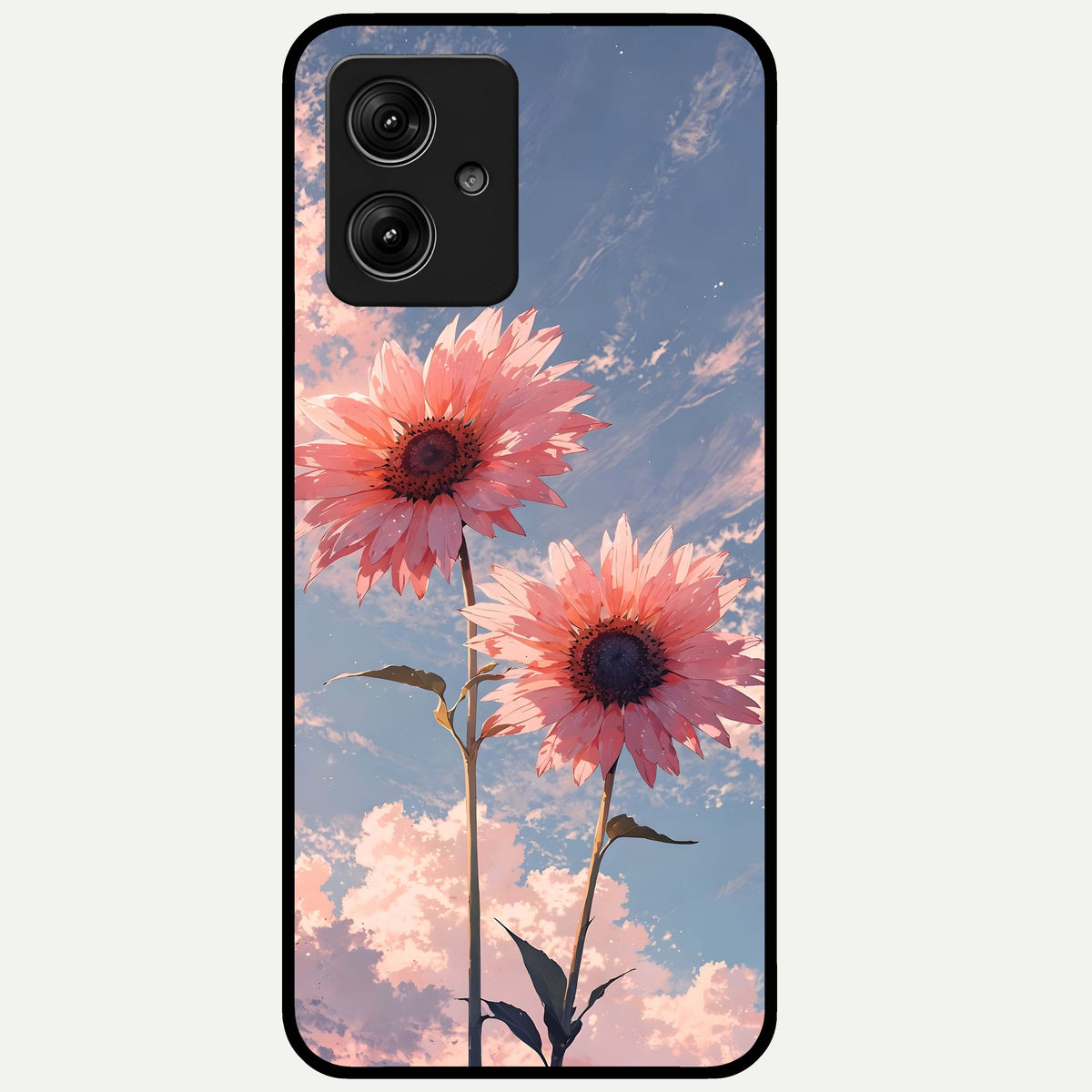  Sun Moon Balance Glass Case For Moto G54 back cover – full design glossy printed glass finish