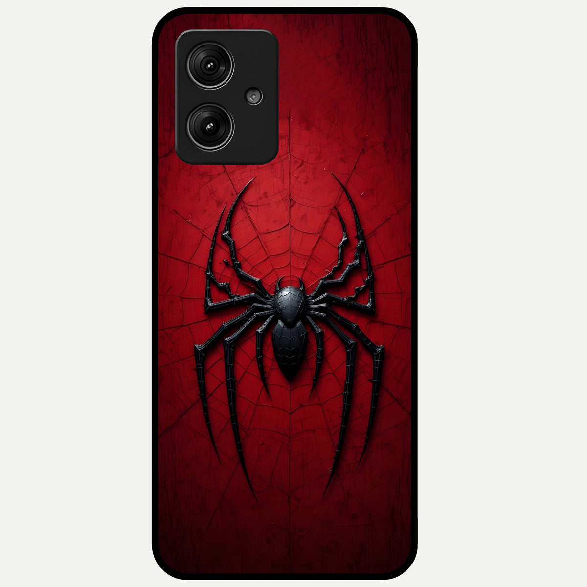  Superhero Web Emblem Glass Case For Moto G54 back cover – full design glossy printed glass finish