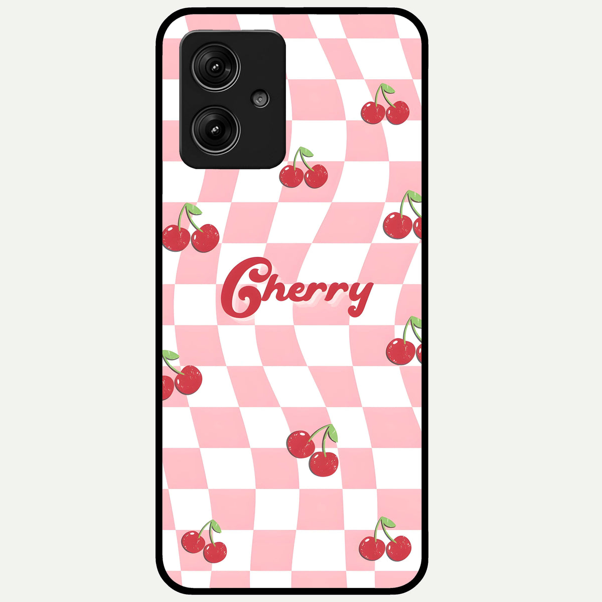  Sweet Cherry Vibes Glass Case For Moto G54 back cover – full design glossy printed glass finish