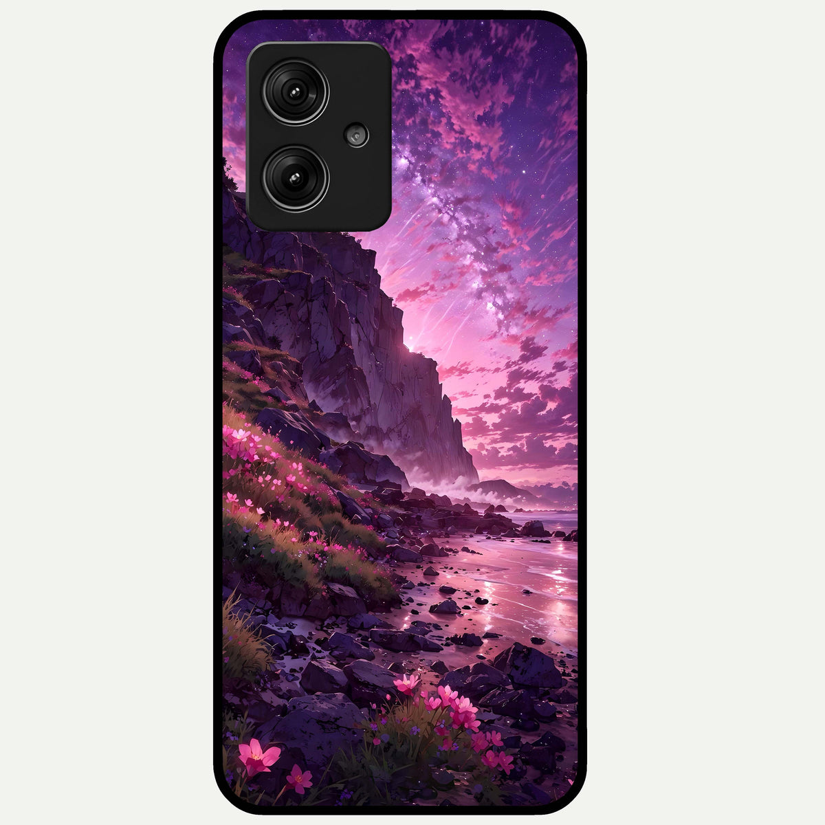  Twilight Blossom Coast Glass Case For Moto G54 back cover – full design glossy printed glass finish