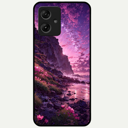  Twilight Blossom Coast Glass Case For Moto G54 back cover – full design glossy printed glass finish