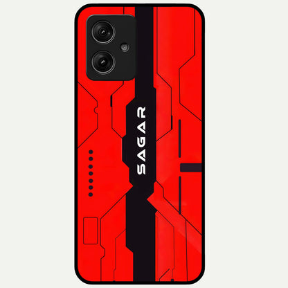  Voltage Rise CYBERPUNK Custom Name Glass Case For Moto G54 back cover – personalized glossy printed glass finish