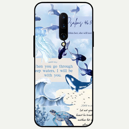 Faithful Ocean Promise Glass Case captured at a warm angle highlighting serene blues, gloss, and edge clarity.