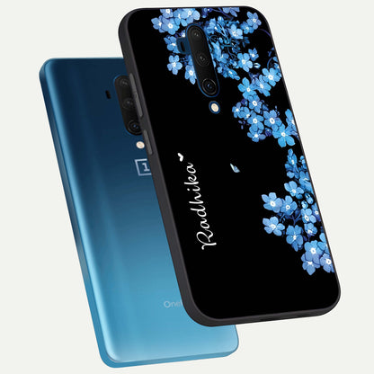 Blue Petal Dream Custom Name Glass Case displayed upright for custom-name focus and premium finish.