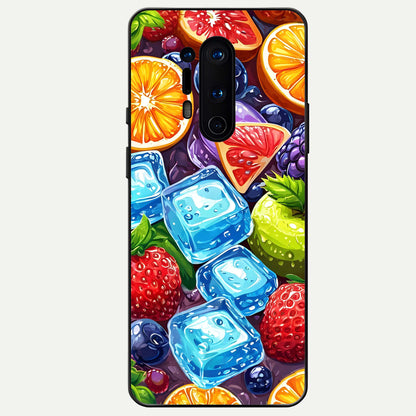 Colorful Fruits With Ice Glass Case captured at a warm angle highlighting vibrant colors, gloss, and edge clarity.