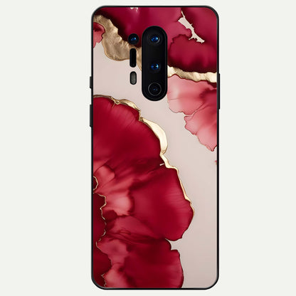 Pink & White Marble Glass Case captured at a warm angle highlighting smooth textures, gloss, and edge clarity.
