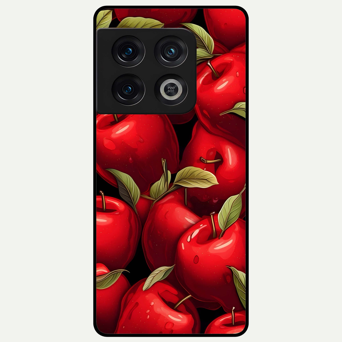  Apple Pattern Glass Case For OnePlus 10 Pro back cover – full design glossy printed glass finish