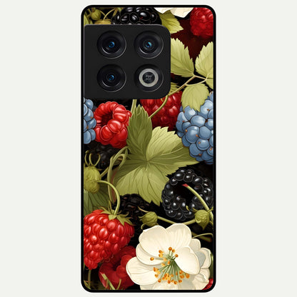  Berry Bloom Charm Glass Case For OnePlus 10 Pro back cover – full design glossy printed glass finish