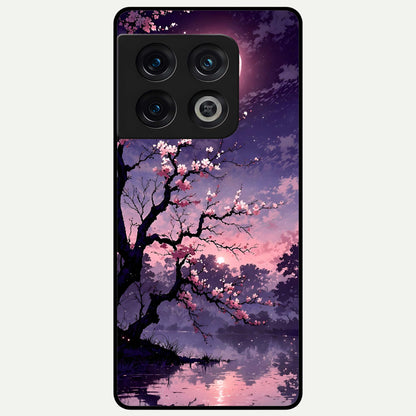  Blossom Pink Moon Glass Case For OnePlus 10 Pro back cover – full design glossy printed glass finish