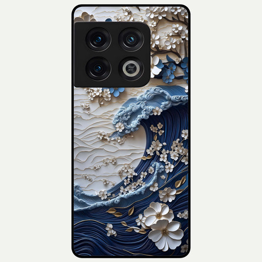  Blossom Wave Art Glass Case For OnePlus 10 Pro back cover – full design glossy printed glass finish