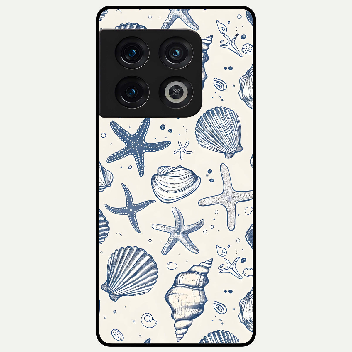  Blue Ocean Outline Glass Case For OnePlus 10 Pro back cover – full design glossy printed glass finish