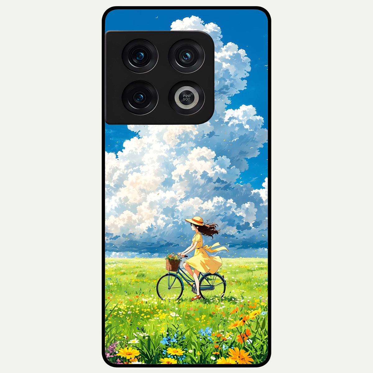  Breezy Meadow Ride Glass Case For OnePlus 10 Pro back cover – full design glossy printed glass finish
