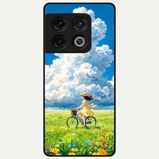  Breezy Meadow Ride Glass Case For OnePlus 10 Pro back cover – full design glossy printed glass finish