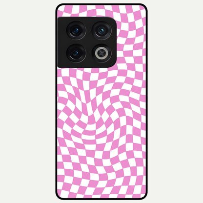  Bubblegum Check Wave Glass Case For OnePlus 10 Pro back cover – full design glossy printed glass finish