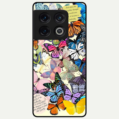  Butterflies Petal Dream Glass Case For OnePlus 10 Pro back cover – full design glossy printed glass finish