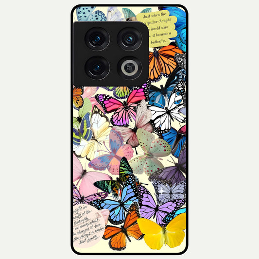  Butterflies Petal Dream Glass Case For OnePlus 10 Pro back cover – full design glossy printed glass finish