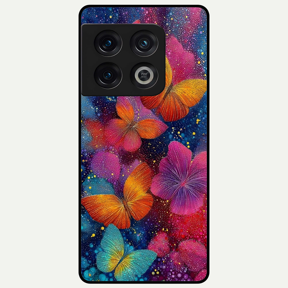  Butterfly Dream Mist Glass Case For OnePlus 10 Pro back cover – full design glossy printed glass finish