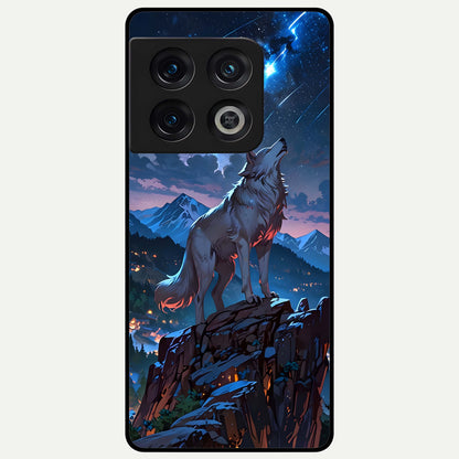  Celestial Wolf Howl Glass Case For OnePlus 10 Pro back cover – full design glossy printed glass finish