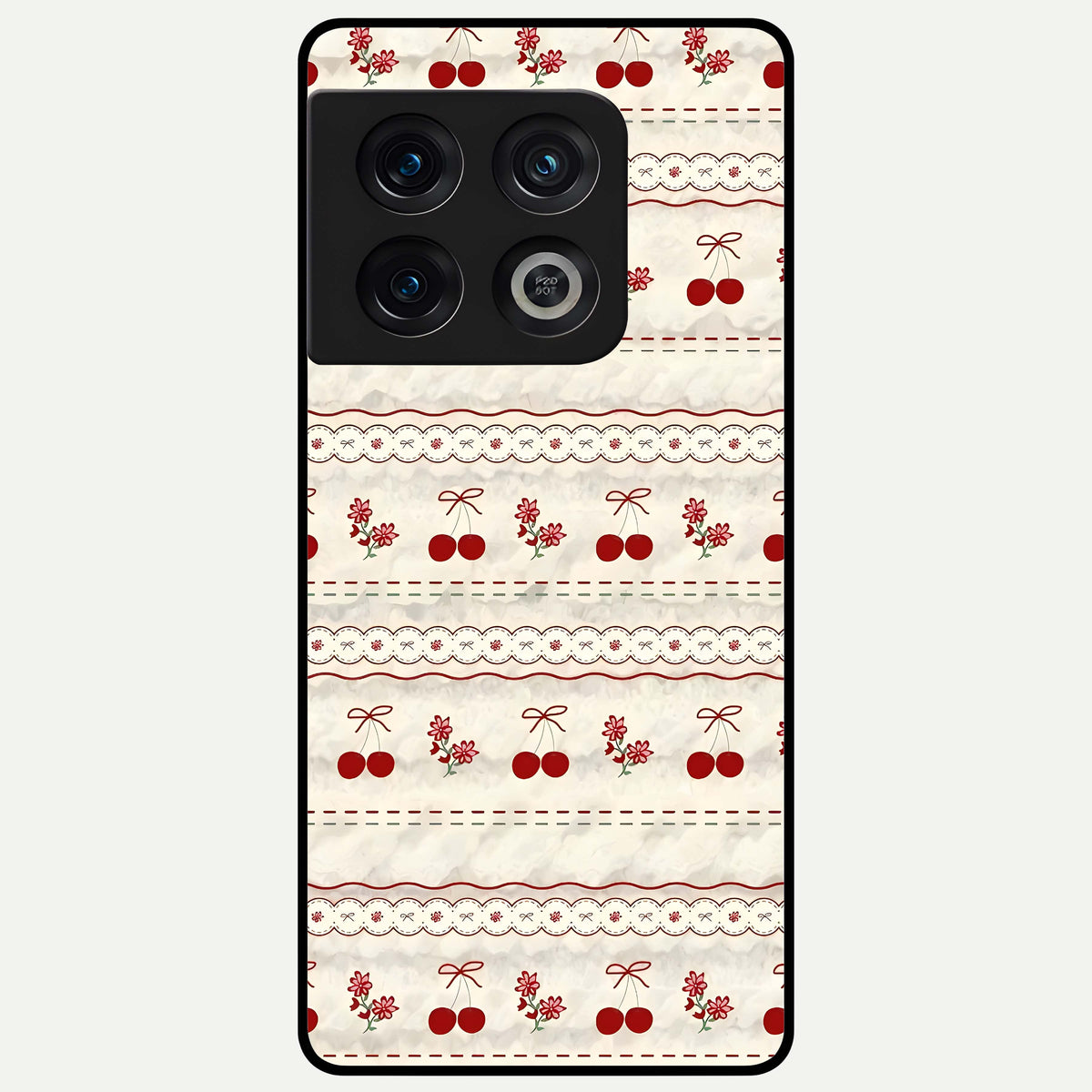  Cherry Bloom Charm Glass Case For OnePlus 10 Pro back cover – full design glossy printed glass finish