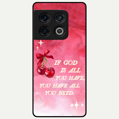  Cherry Quote Glass Case For OnePlus 10 Pro back cover – full design glossy printed glass finish
