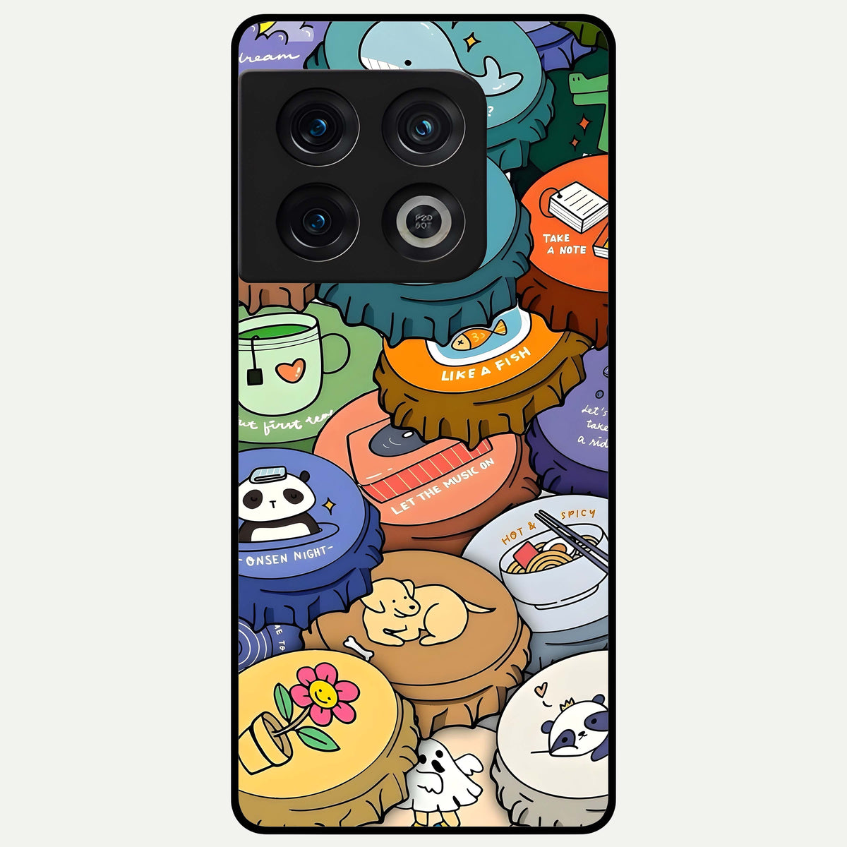  Coins Patterns Glass Case For OnePlus 10 Pro back cover – full design glossy printed glass finish