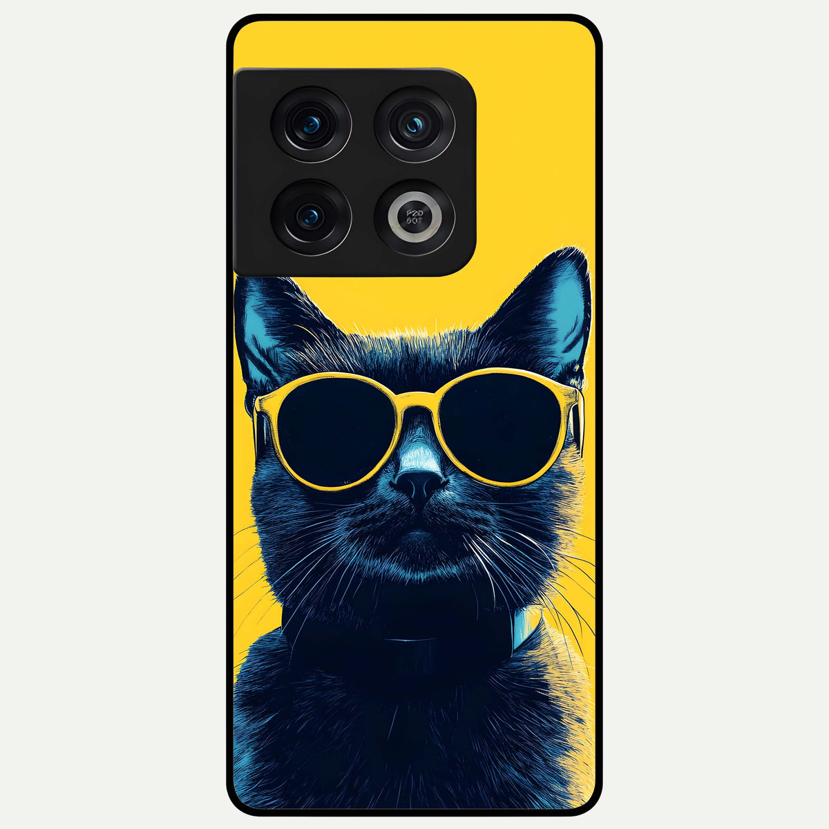  Cool Cat Vibes Glass Case For OnePlus 10 Pro back cover – full design glossy printed glass finish