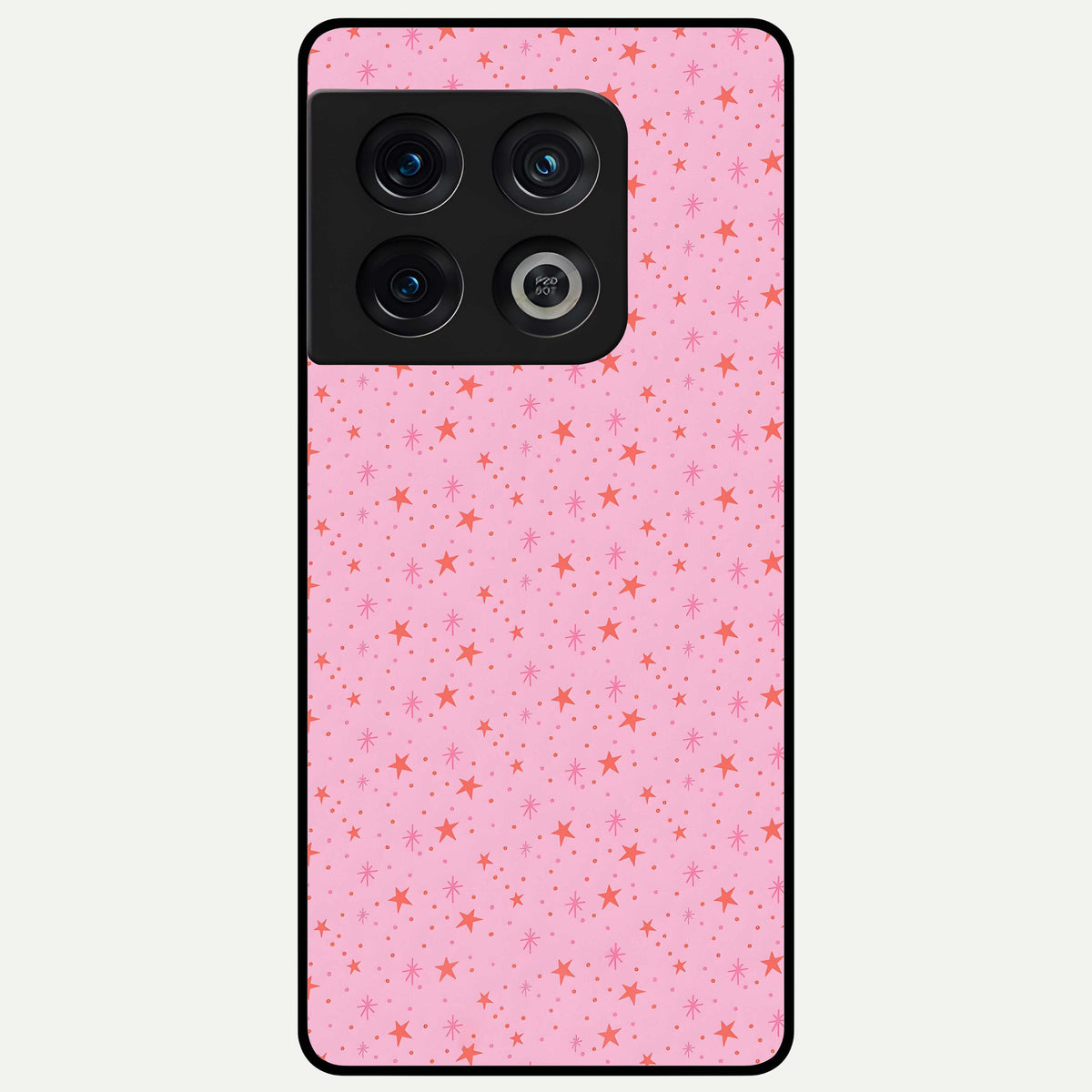  Cosmic Pink Sparkle Glass Case For OnePlus 10 Pro back cover – full design glossy printed glass finish