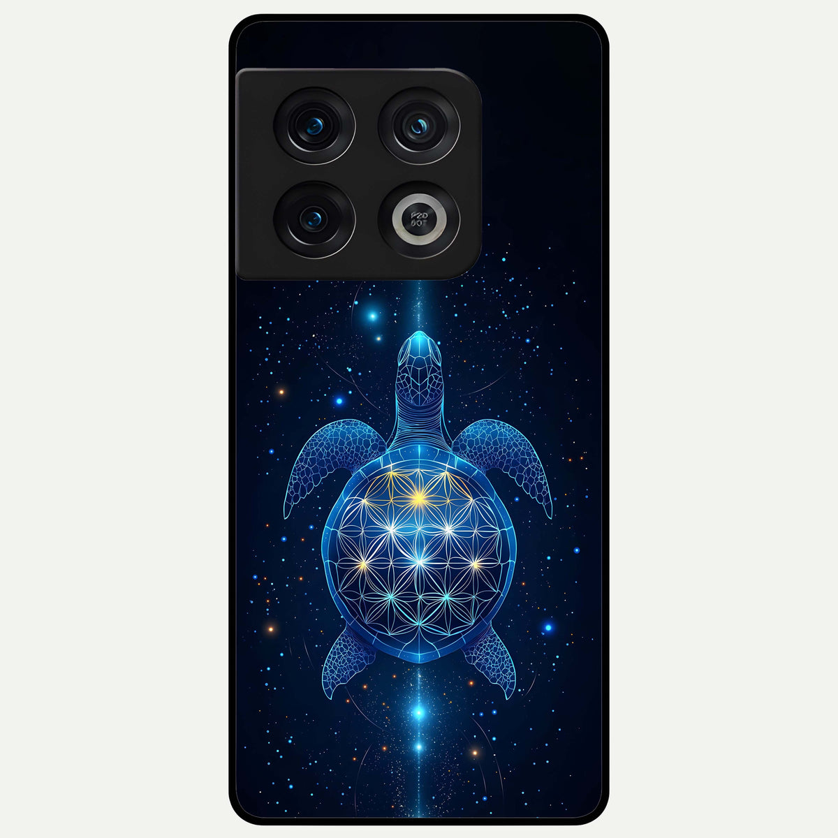  Crimson Blue Turtle Glass Case For OnePlus 10 Pro back cover – full design glossy printed glass finish
