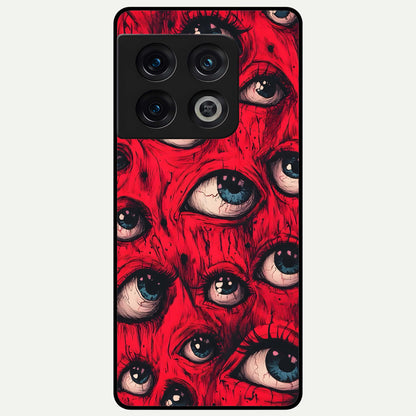  Crimson Watch Eyes Glass Case For OnePlus 10 Pro back cover – full design glossy printed glass finish
