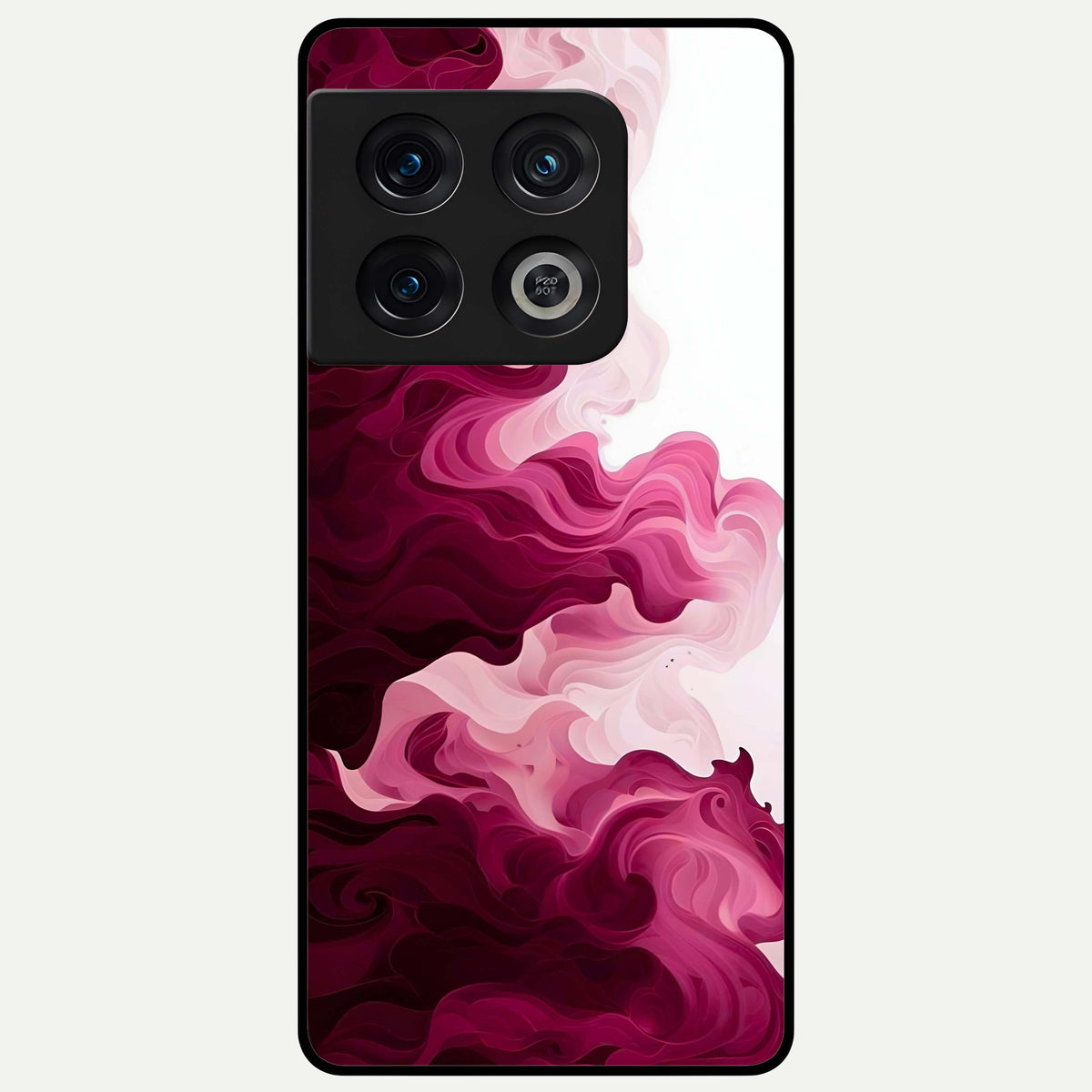 Crimson Wave Flow Glass Case For OnePlus 10 Pro back cover – full design glossy printed glass finish