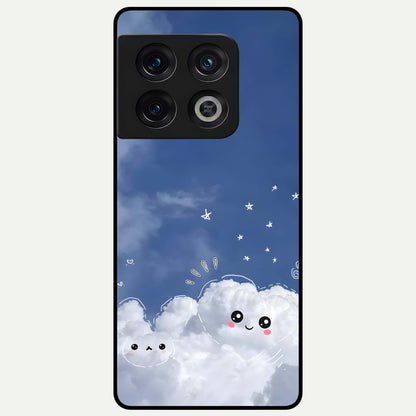  Cute Blossom Cloud Glass Case For OnePlus 10 Pro back cover – full design glossy printed glass finish