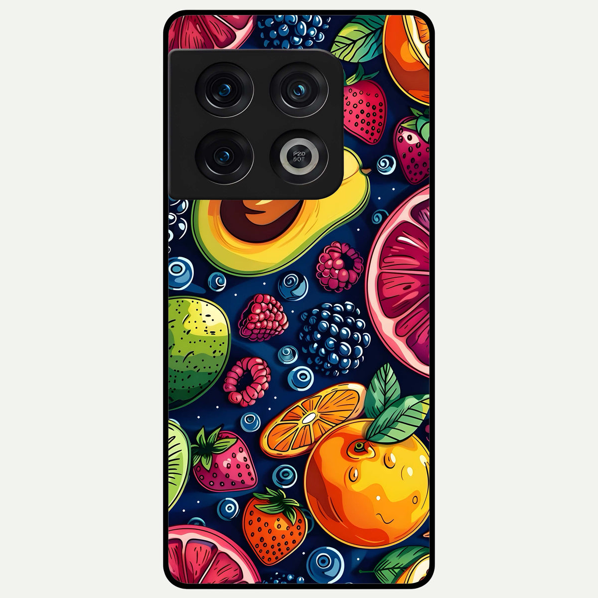  Cute Fruits Art Glass Case For OnePlus 10 Pro back cover – full design glossy printed glass finish