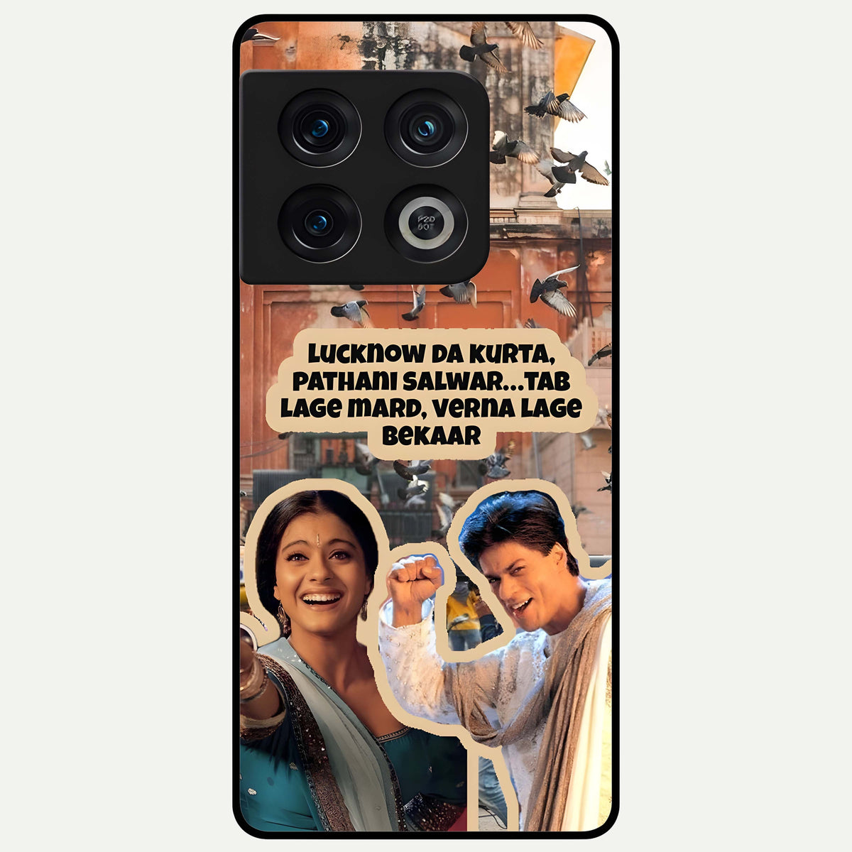  Desi Retro Vibes Glass Case For OnePlus 10 Pro back cover – full design glossy printed glass finish