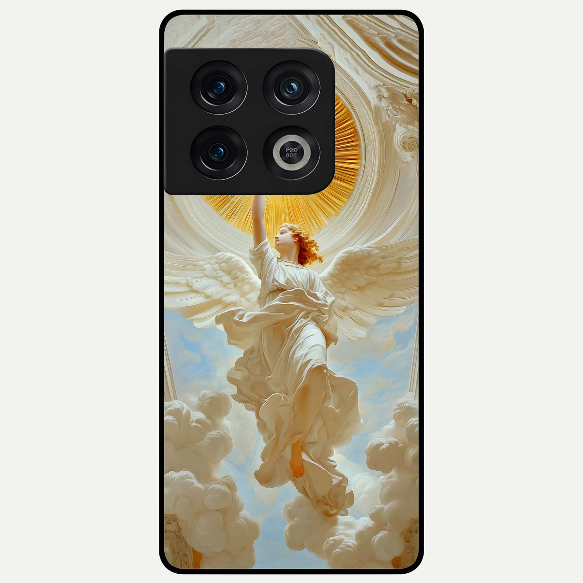  Divine Light Angel Glass Case For OnePlus 10 Pro back cover – full design glossy printed glass finish