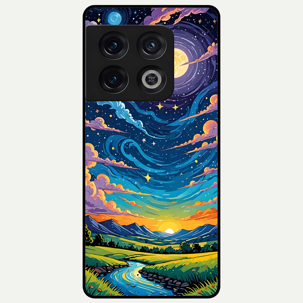  Dreamy Night Landscape Glass Case For OnePlus 10 Pro back cover – full design glossy printed glass finish