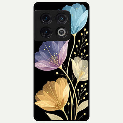  Flower Bloom Glow Glass Case For OnePlus 10 Pro back cover – full design glossy printed glass finish