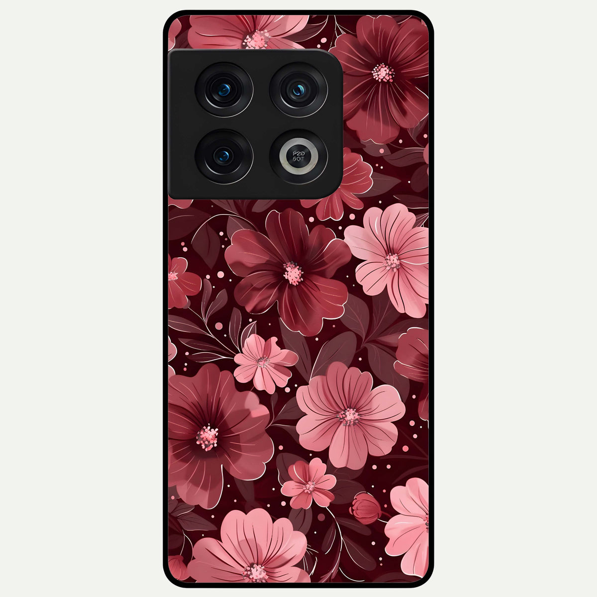  Flower Blush Bloom Glass Case For OnePlus 10 Pro back cover – full design glossy printed glass finish